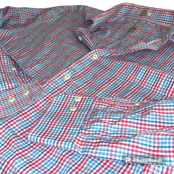 Peter Millar Box Plaid Long Sleeve Button Down Dress Shirt Men's Size L - Picture 4 of 10